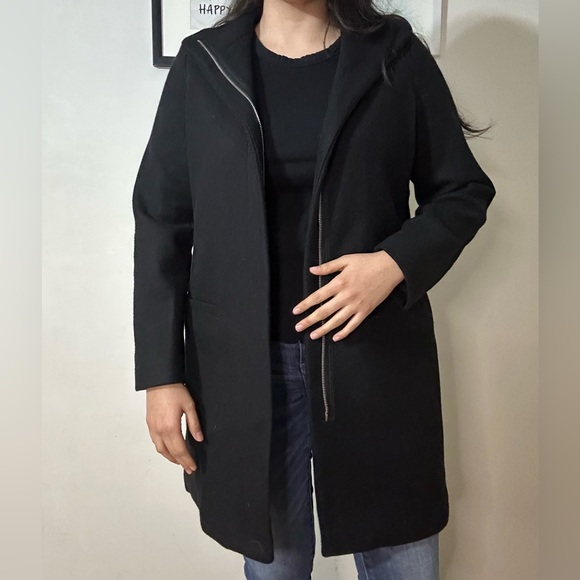 Black soft brushed coat - Picture 2 of 16